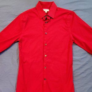 Express Slim Fit Red Long Sleeve Men's Small